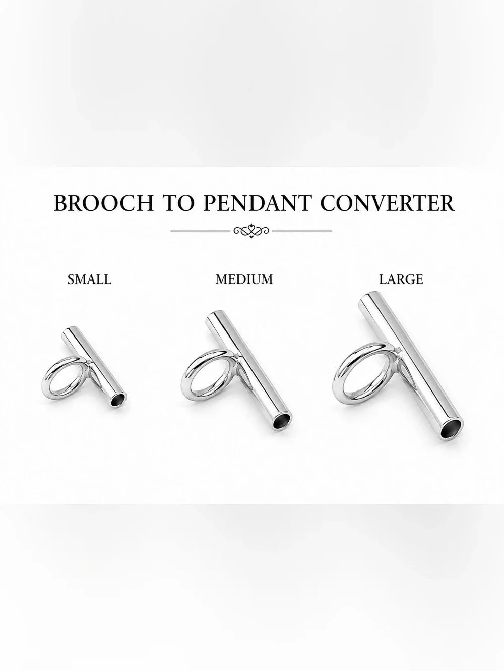Brooch To NECKACE converter  SILVER LARGE